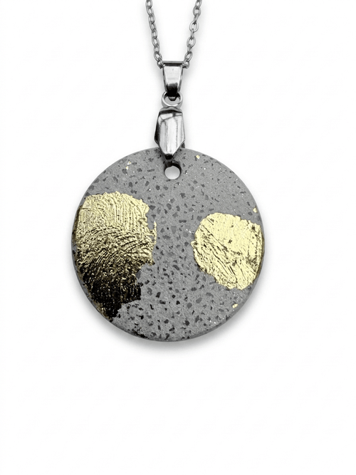 Betonschmuck Anhänger "Disk Gold" - Betoniqua - Betonschmuck Store - Steffen Ehrhardt Design