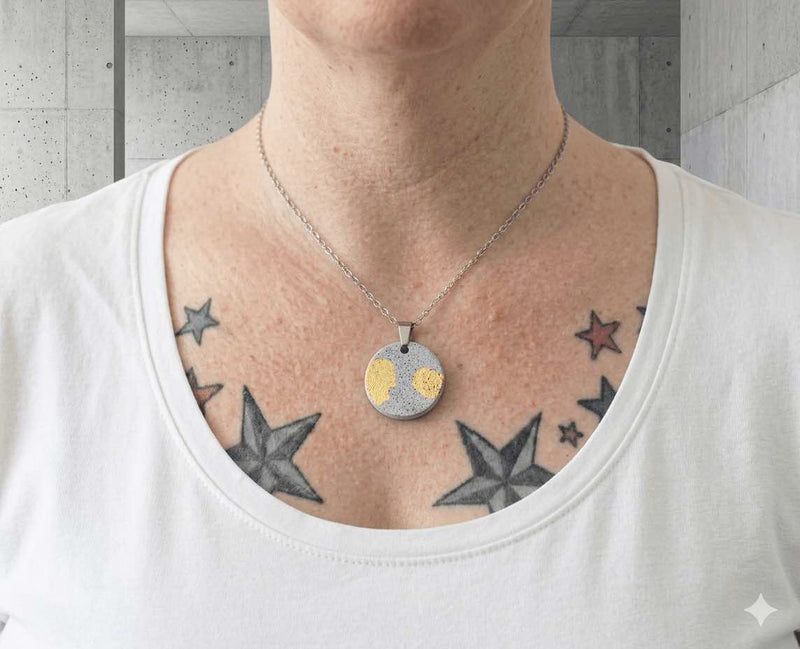 Betonschmuck Anhänger Dis Gold