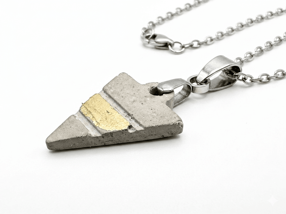 Betonschmuck Anhänger "Triconi Gold " - Betoniqua - Betonschmuck Store