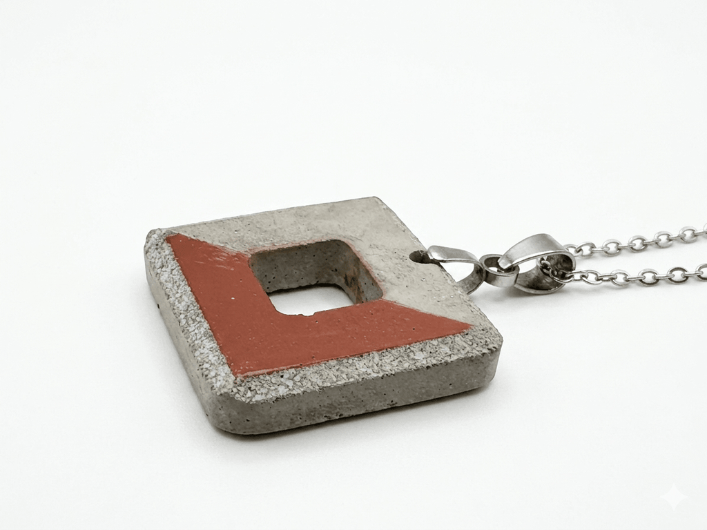 Betonschmuck Anhänger "Kubic Copper" - Betoniqua-Betonschmuck Store