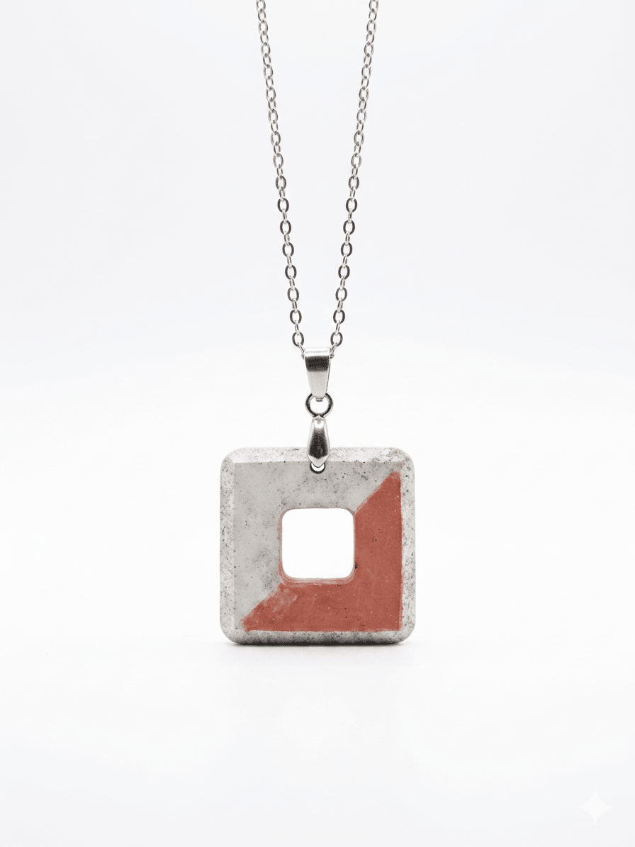 Betonschmuck Anhänger "Kubic Copper" - Betoniqua-Betonschmuck Store